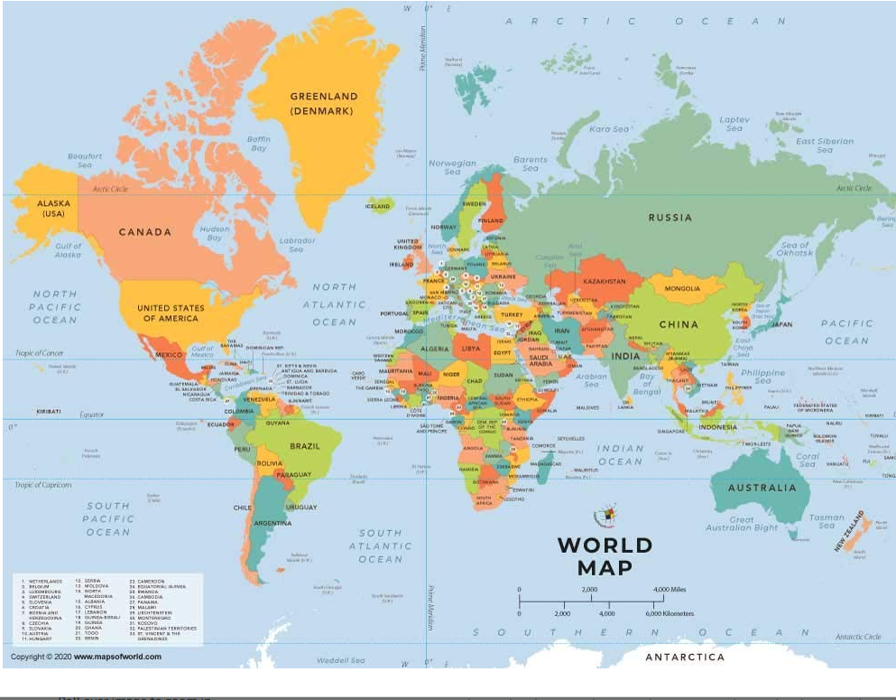 World Map Vocabulary